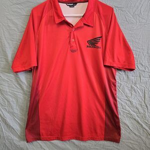 Team Honda Fly Racing Performance Polo Shirt Red L Indy Motorcycle F1 Dri Fit